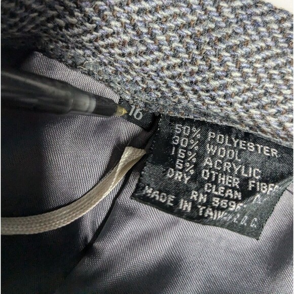 Plus Women Skirt Wool Blend Mid-Length Lined Slit Chevron Back Zipper Waist 32" - Picture 6 of 9